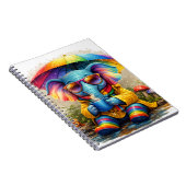 Cute Rainbow Elephant Spiral Notebook Notizblock (Rechte Seite)
