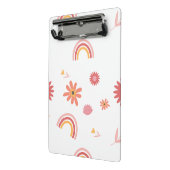 Cute Rainbow & Floral Pastel Pattern Mini Klemmbrett (Gewinkelt2)