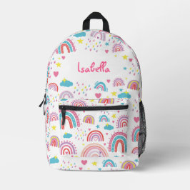 Cute Rainbow Kids Bag for Back to School Girls Bedruckter Rucksack