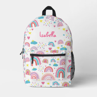 Cute Rainbow Kids Bag for Back to School Girls Bedruckter Rucksack