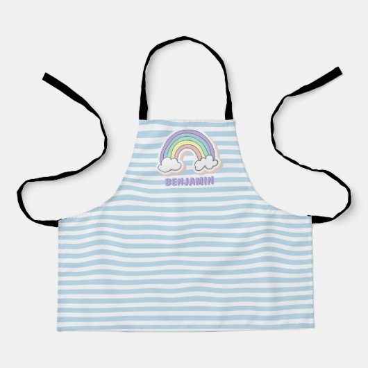 Cute Rainbow - Lavender Striped Kids Schürze (Vorderseite)