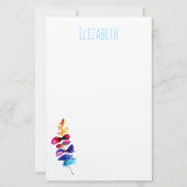 Cute rainbow leaves watercolor briefpapier (Vorderseite)