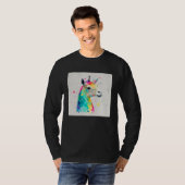 Cute Rainbow Llama Paint Splatter Illustration Col T-Shirt (Vorne ganz)