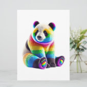 Cute Rainbow Panda Karte (Stehend Vorderseite)