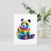 Cute Rainbow Panda Postkarte (Stehend Vorderseite)