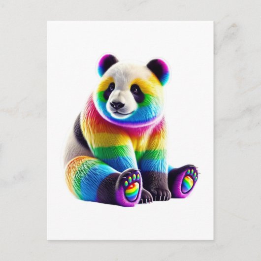 Cute Rainbow Panda Postkarte (Vorderseite)