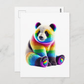 Cute Rainbow Panda Postkarte (Vorne/Hinten)