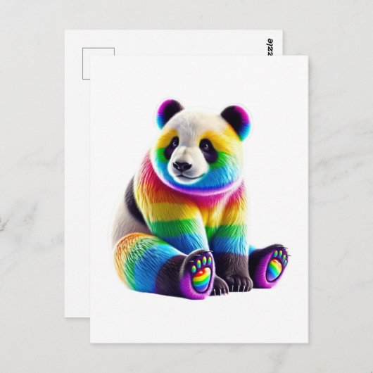 Cute Rainbow Panda Postkarte (Vorne/Hinten)