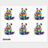Cute Rainbow Panda Quadratischer Aufkleber (Blatt)