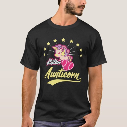 Cute Rainbow Pastel Allstar Aunticorn Unicorn Hear T-Shirt (Vorderseite)