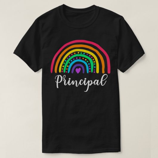 Cute Rainbow Principal Appreciation Gift Back To S T-Shirt (Design vorne)