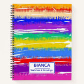 Cute rainbow stripes colorful notizblock (Vorderseite)