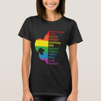 Cute Rainbow Style Scouting Law T-Shirt