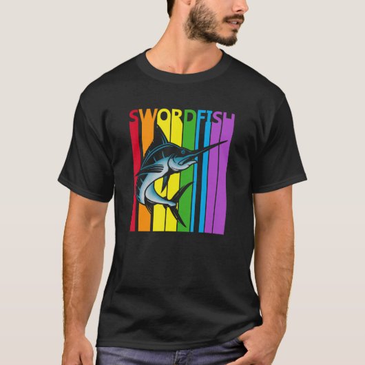 Cute Rainbow Swordfish fish T-Shirt (Vorderseite)
