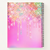Cute Rainbow unicorn Glitter drips pink custom Notizblock (Rückseite)