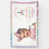 Cute Rainbow Unicorn Magical Birthday Welcome Banner (Vertikal)