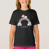 Cute Rainbow Unicorn Personalized Name T-Shirt (Vorderseite)