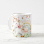 Cute Rainbow Unicorn Porcelain Mug Kaffeetasse (Vorderseite Links)
