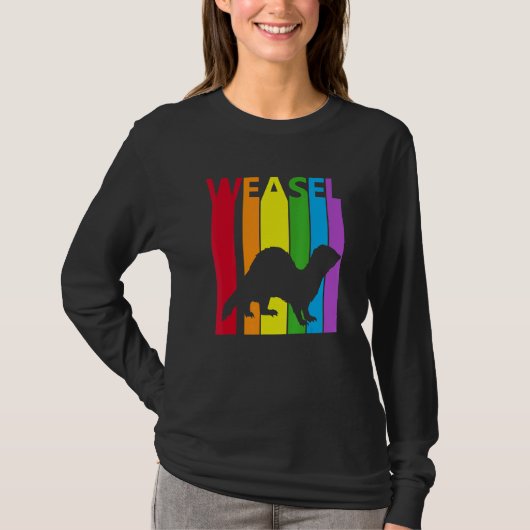 Cute Rainbow Weasel Animal T-Shirt (Vorderseite)