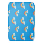 Cute Rainbow with Clouds Pattern Badematte (Vorderseite Vertikal)