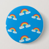 Cute Rainbow with Clouds Pattern Button (Vorderseite)