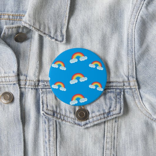 Cute Rainbow with Clouds Pattern Button (Beispiel)