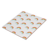 Cute Rainbow with Clouds Pattern Fliese (Seite)