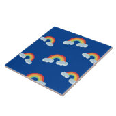 Cute Rainbow with Clouds Pattern Fliese (Seite)
