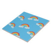 Cute Rainbow with Clouds Pattern Fliese (Seite)