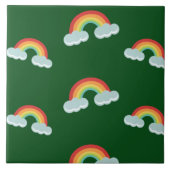 Cute Rainbow with Clouds Pattern Fliese (Vorderseite)