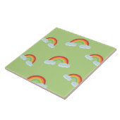 Cute Rainbow with Clouds Pattern Fliese (Seite)