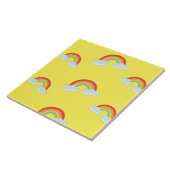 Cute Rainbow with Clouds Pattern Fliese (Seite)