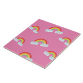 Cute Rainbow with Clouds Pattern Fliese (Seite)