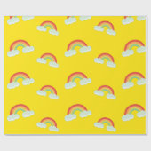 Cute Rainbow with Clouds Pattern Geschenkpapier (Flach)
