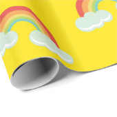Cute Rainbow with Clouds Pattern Geschenkpapier (Rolleneckpunkt)