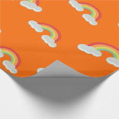 Cute Rainbow with Clouds Pattern Geschenkpapier (Ecke)