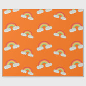 Cute Rainbow with Clouds Pattern Geschenkpapier (Flach)