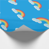 Cute Rainbow with Clouds Pattern Geschenkpapier (Ecke)