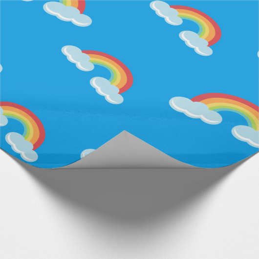 Cute Rainbow with Clouds Pattern Geschenkpapier (Ecke)