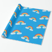 Cute Rainbow with Clouds Pattern Geschenkpapier (Ungerollt)