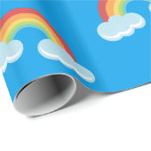 Cute Rainbow with Clouds Pattern Geschenkpapier (Rolleneckpunkt)