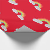 Cute Rainbow with Clouds Pattern Geschenkpapier (Ecke)