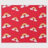 Cute Rainbow with Clouds Pattern Geschenkpapier (Flach)