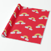 Cute Rainbow with Clouds Pattern Geschenkpapier (Ungerollt)