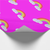 Cute Rainbow with Clouds Pattern Geschenkpapier (Ecke)