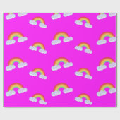 Cute Rainbow with Clouds Pattern Geschenkpapier (Flach)