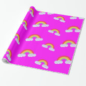 Cute Rainbow with Clouds Pattern Geschenkpapier (Ungerollt)