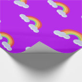 Cute Rainbow with Clouds Pattern Geschenkpapier (Ecke)