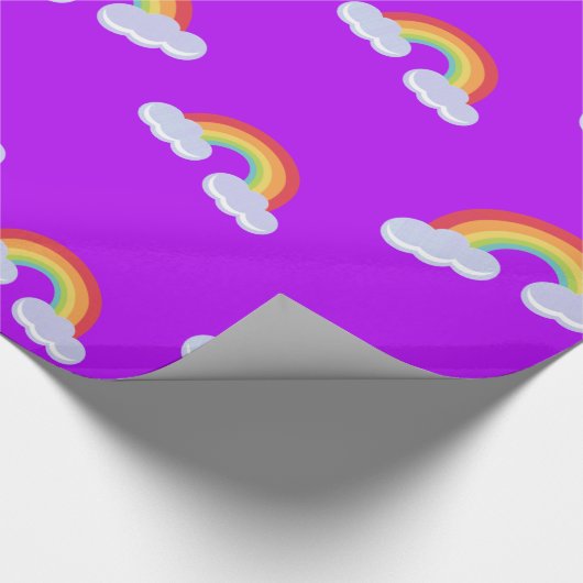 Cute Rainbow with Clouds Pattern Geschenkpapier (Ecke)