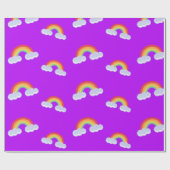 Cute Rainbow with Clouds Pattern Geschenkpapier (Flach)